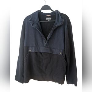 L.L. Bean Signature Colorblock‎ Half Zip Pullover Mock Neck Sweater Size Large